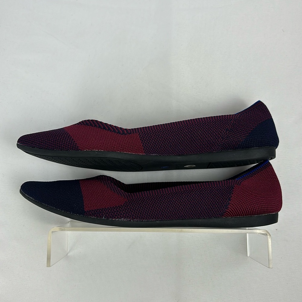 Rothy’s Pointer Ballerina Flats Fabric Comfort Slip-On Shoes Blue Red Size 8 - Picture 11 of 14